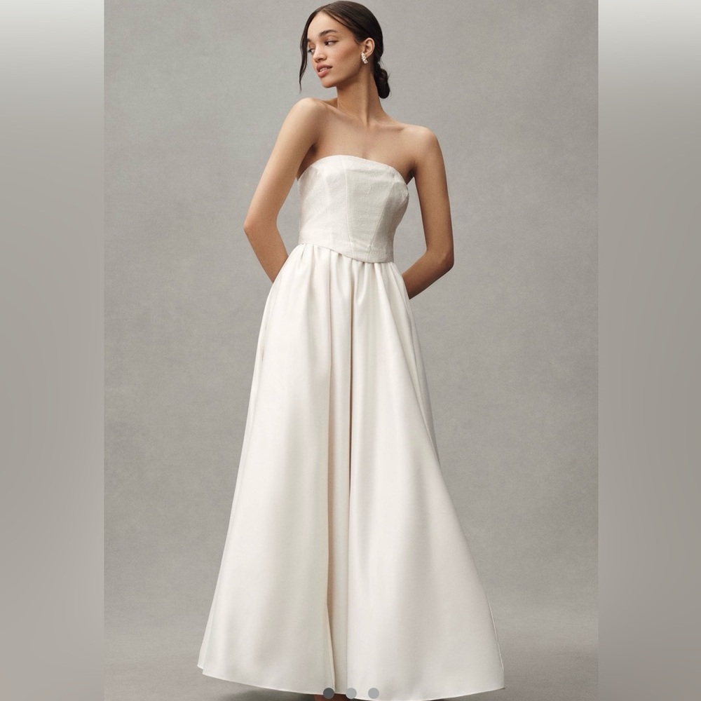 BHLDN Strapless White Gown